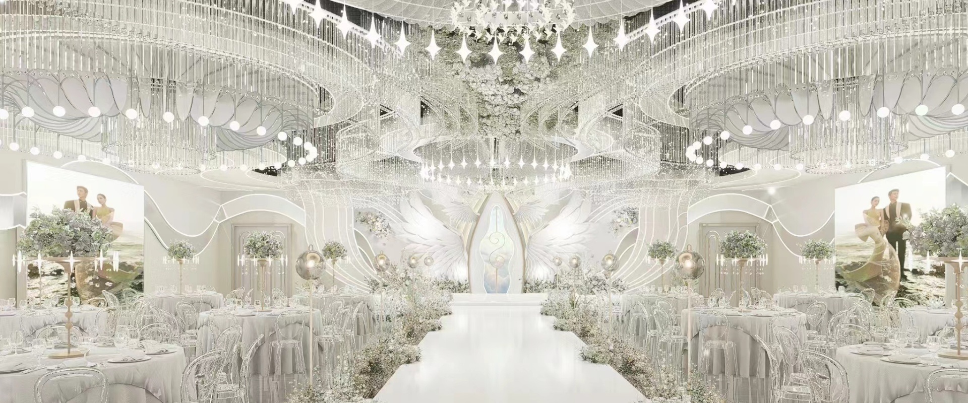 Dutti LED Modern Non-standard Chandelier Large Crystal Ceiling Pendant Lighting OEM custom for Wedding Ballroom Australia